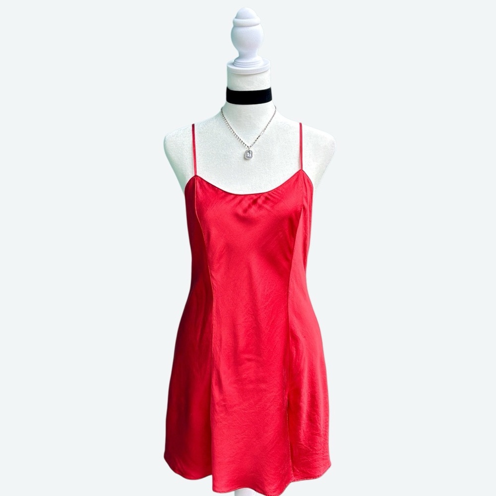Vintage Victoria's Secret Red Silk Slip Dress 100% Silk